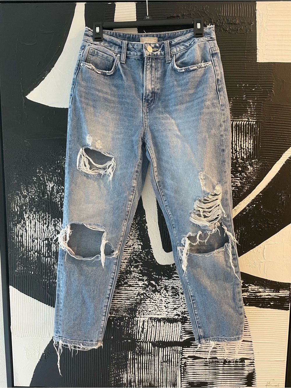 Altar'd State Light Blue Distressed Mica Jeans